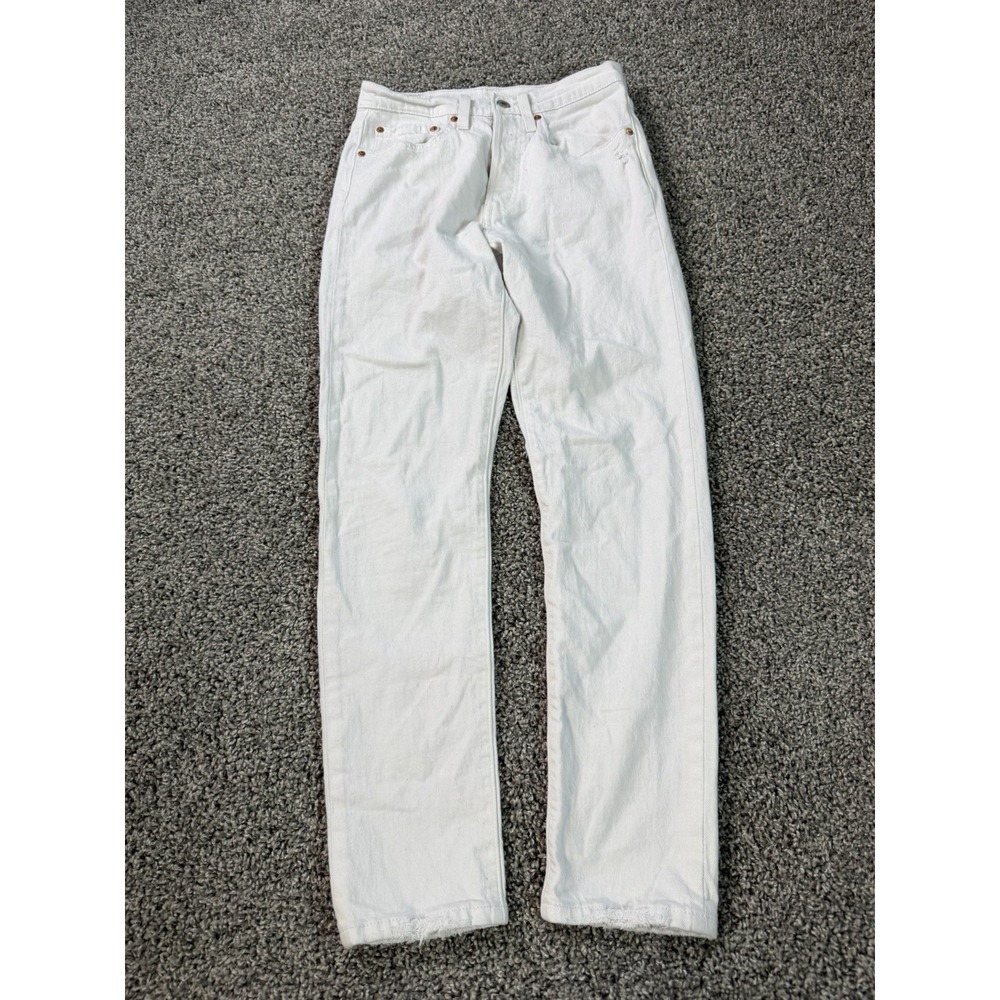 Levi's 501 Premium Straight Fit Jeans Women's Size 26 White Button Fly